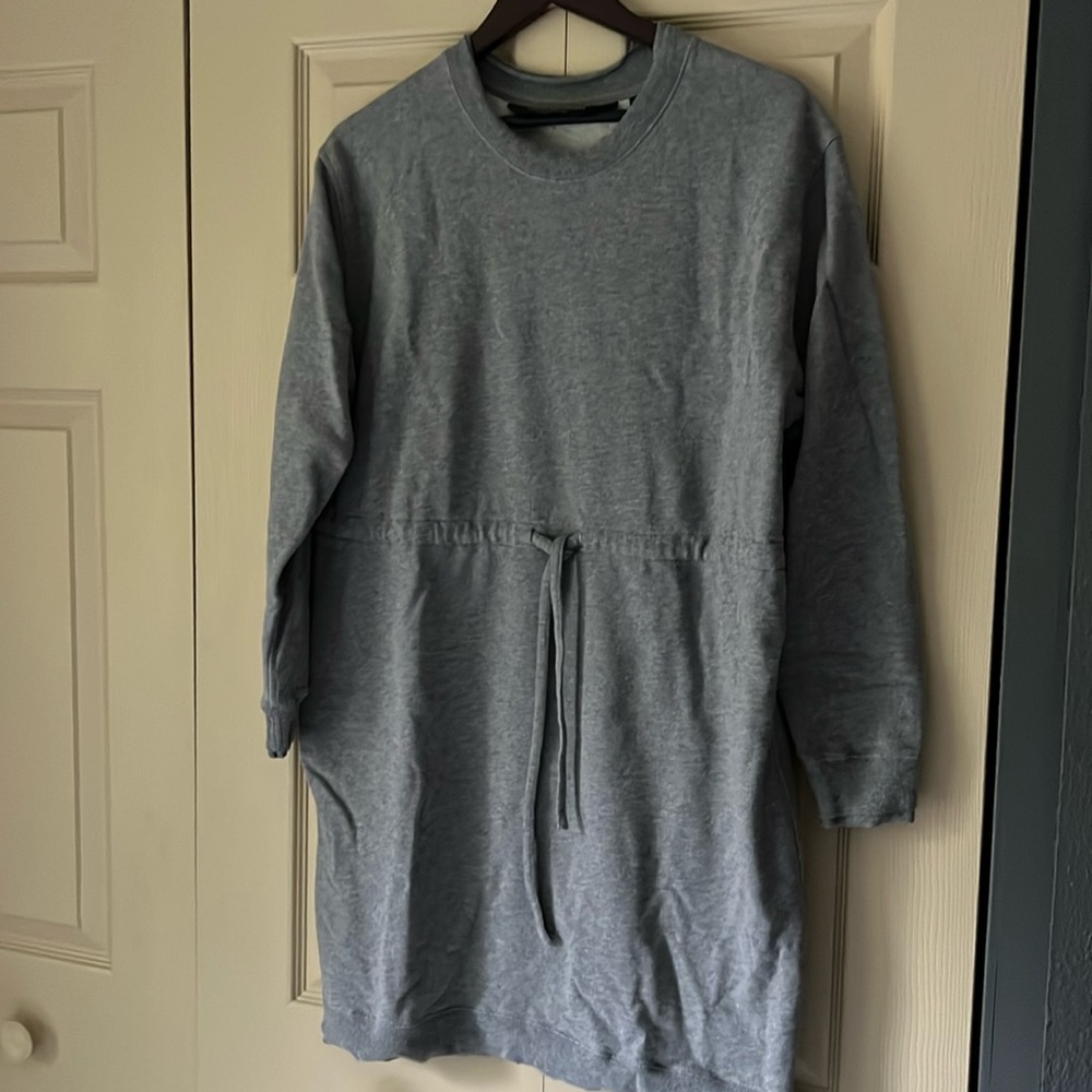 Norma Kamali Dress Size L Large Sweatshirt Drawstring Grey